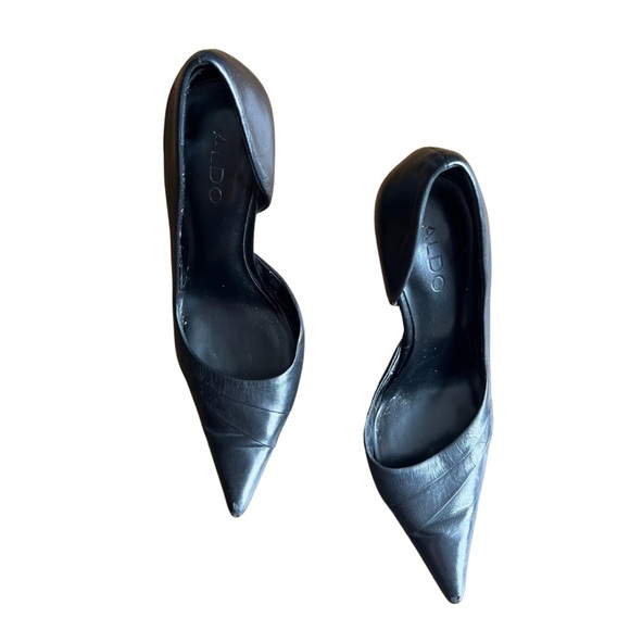 Aldo Black Pointy Toe Pumps Stiletto Heels | Size 37 / 7 - Picture 7 of 13